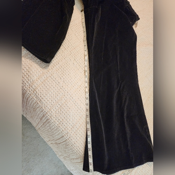 Frame NWT Women's Black Velvet Le Palazzo Crop Flared Pants Size 33 Goth $498 - Picture 10 of 12
